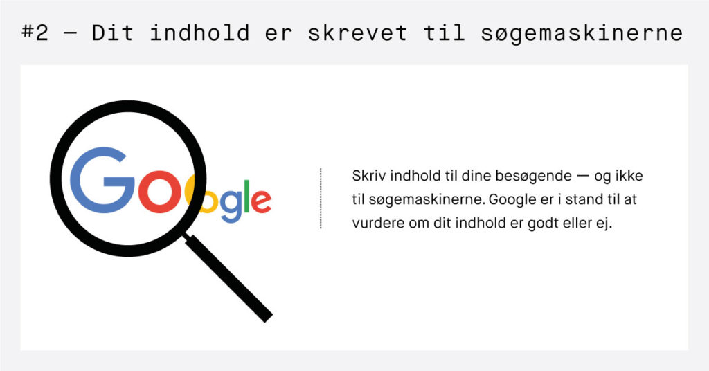 Du fokuserer for meget på søgemaskinerne